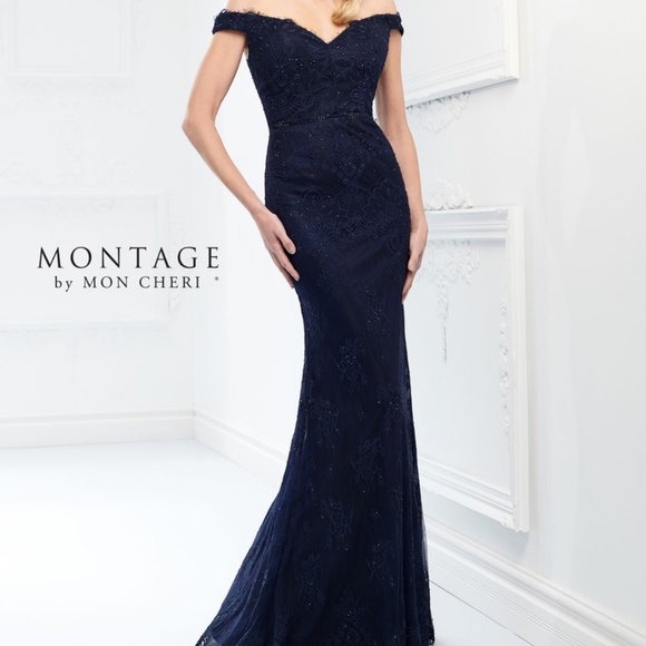Navy mother of the bride/groom gown - Picture 1 of 7